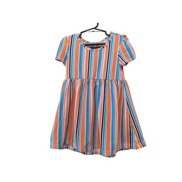 Size 4T Flip Flop Girls Striped Summer Dress #N-3-25-GLW - Picture 1 of 8